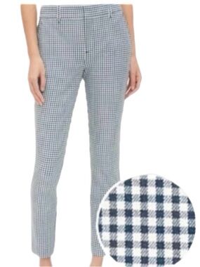 GAP Navy Gingham Signature Skinny Ankle Pants Women’s Size 4 Stretch Mid Rise